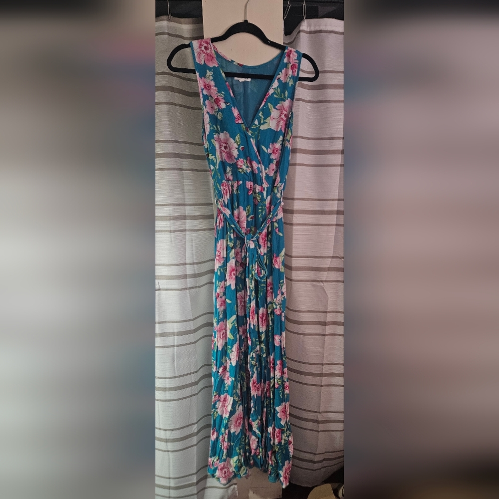 Floral Blue Maxi Dress